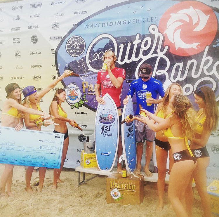 Outer Banks surf contest win by Kilian Garland